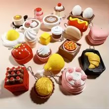 Squishy Food Stress Keychain
