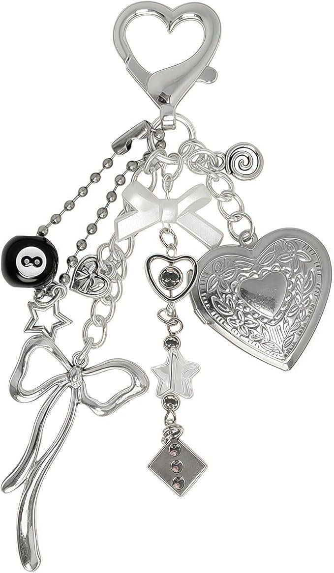 Heart Locket Charm Keychain